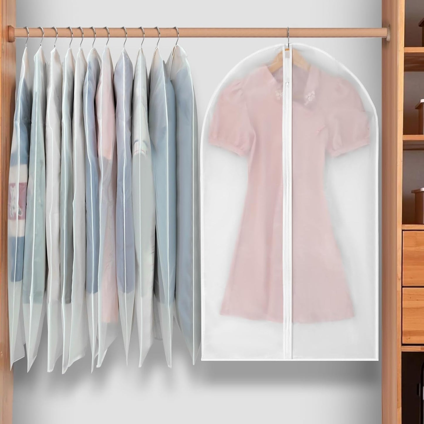 PEVA garment bag set – pack of 12 hanging garment covers in 3 sizes (Buy 1, get 1 FREE)