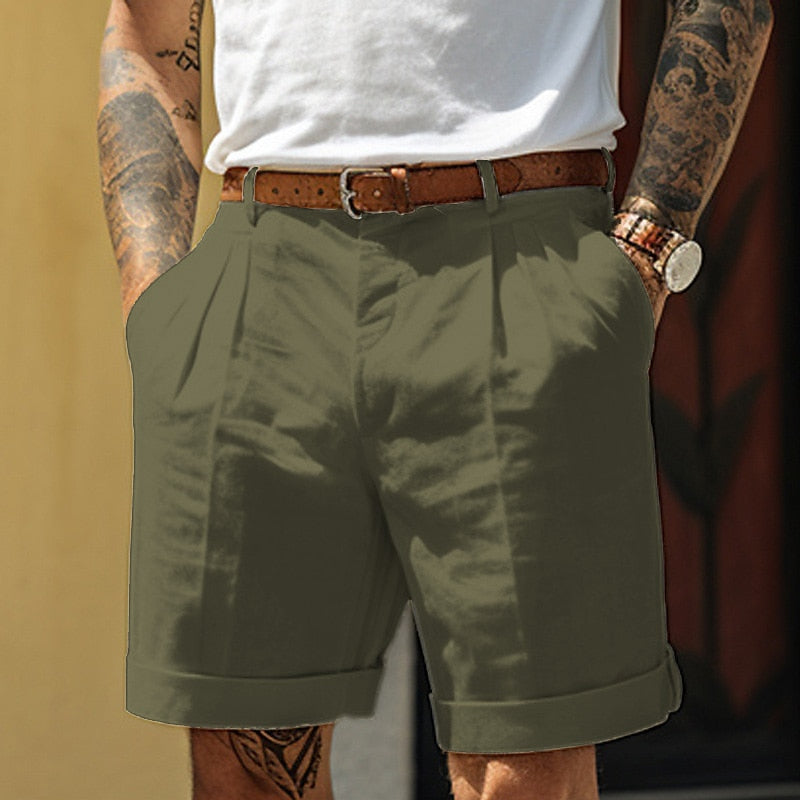 Stylish linen-cotton men's shorts – Milan
