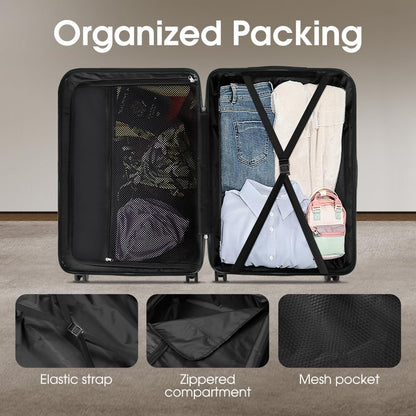 ABS hard-shell suitcase with spinner wheels and TSA lock
