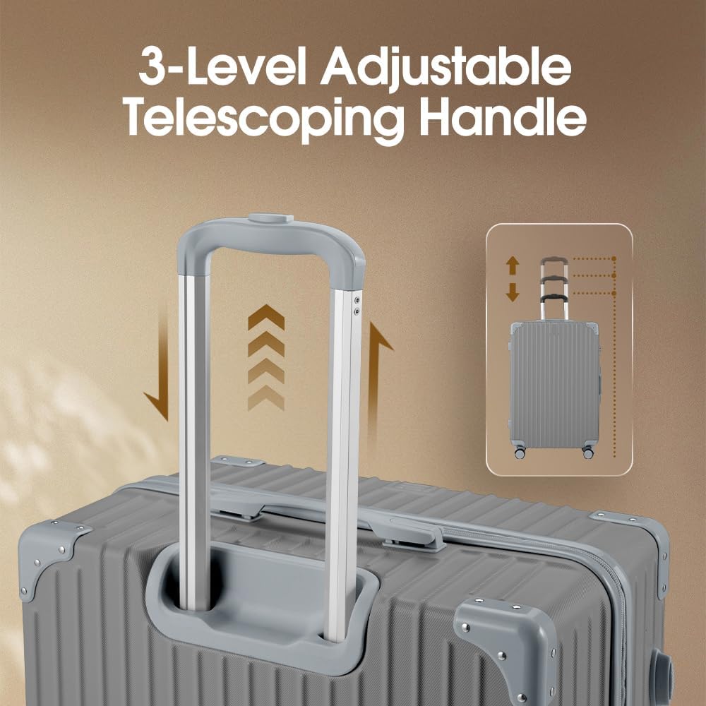 ABS hard-shell suitcase with spinner wheels and TSA lock