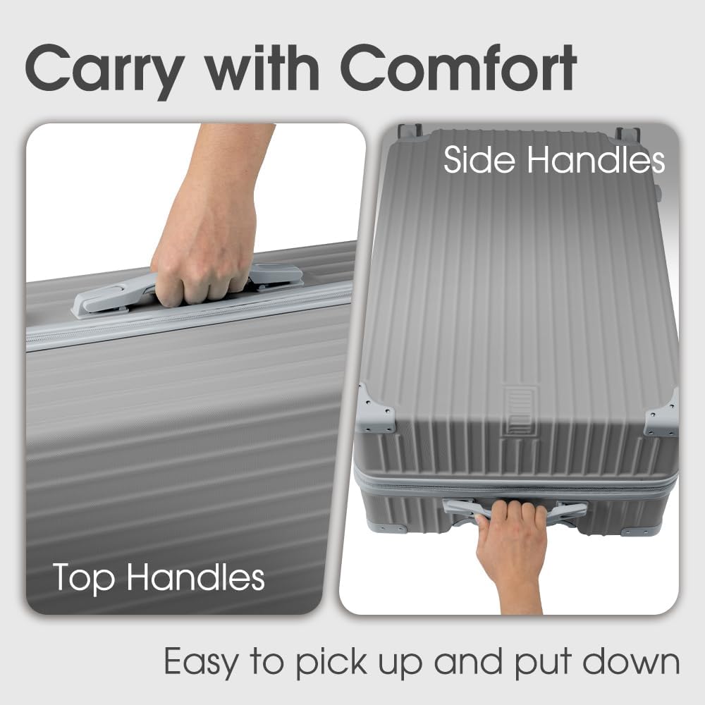 ABS hard-shell suitcase with spinner wheels and TSA lock