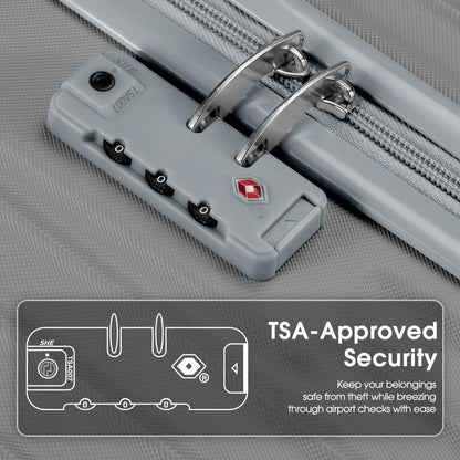 ABS hard-shell suitcase with spinner wheels and TSA lock