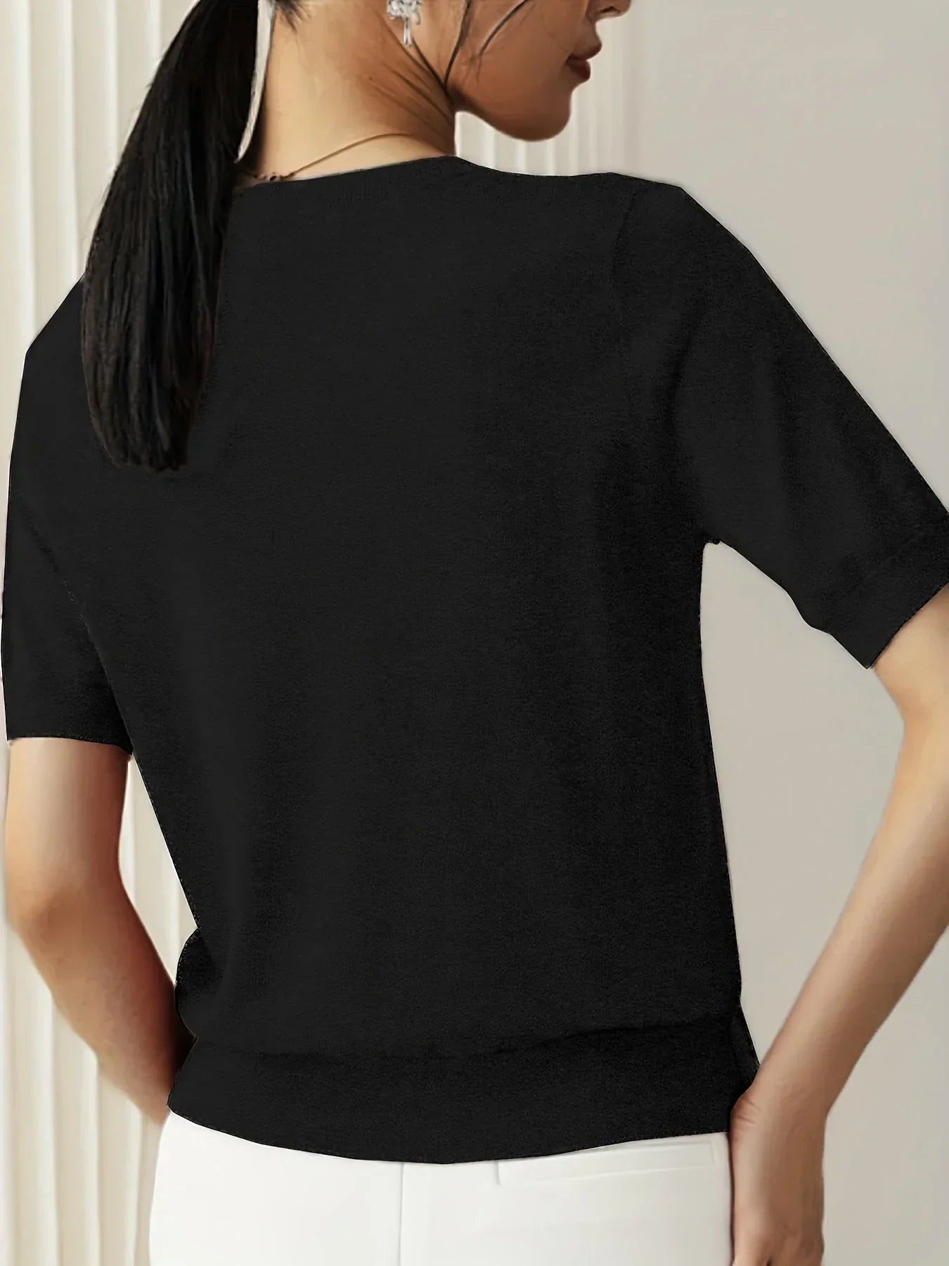 Ladies Short Sleeve Spring Sweater – Mila